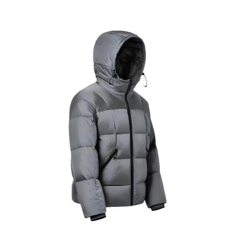 JD Original Outdoor Hooded Down Jacket, Triple Protection, Puffer Short Style, Men's Coat, Rock Gray Color, XL Size