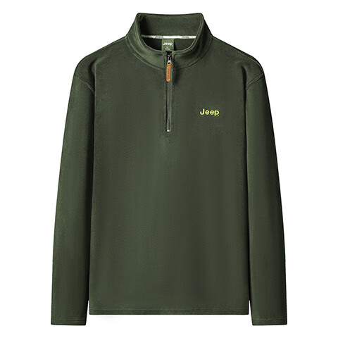 JEEP Men's Sweatshirt, Loose-Fitting Long-Sleeve T-Shirt for Autumn And Winter, Fleece-Lined Thick Warm Clothing, Black, 3XL