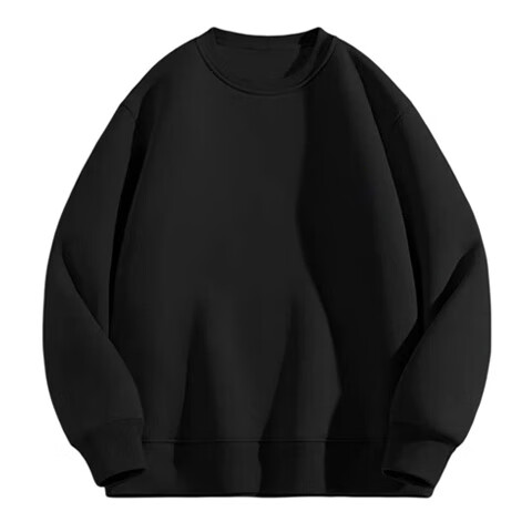 Jeanswest Men's Sweatshirt, Spring 2026 Collection, Pullover Round Neck, Drop Shoulder, Solid Color, Fashionable, Simple, Loose Fit, Casual, Black, XL Size