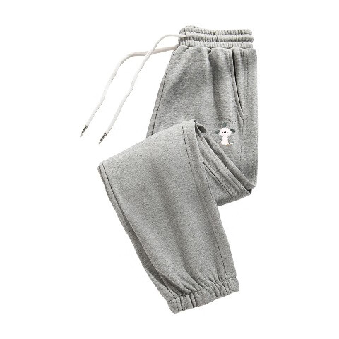 Jeanswest Casual Pants for Women, Summer Design High-Waisted American-Style Tapered Loose-Fit Slimming Straight-Leg Sweatpants, Heather Gray, 2XL
