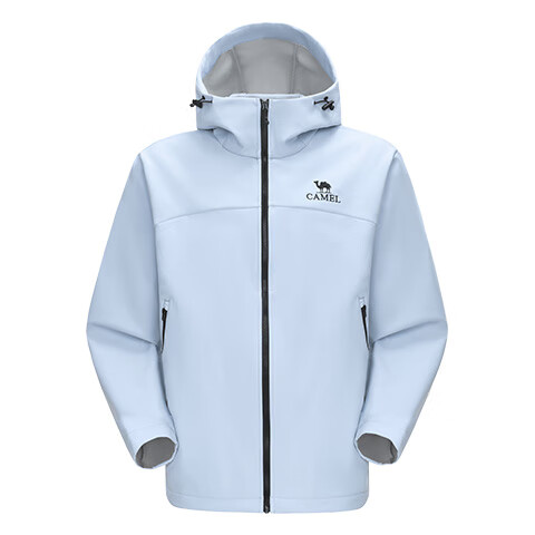 CAMEL Outdoor Softshell Jacket Women 2025 New Spring Autumn Fleece Windproof Hooded Warm Jacket Men G177