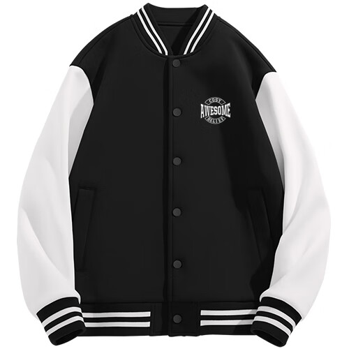 Baleno Baseball Jacket for Men, Spring Simple Cool Youth Trendy Brand Coat, Casual Oversized Couple Knitted Color-Block Jacket
