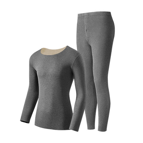 MiiOW Men's Thermal Underwear Set Autumn Long Johns Fleece Lined Thickened Warm Wool Pants
