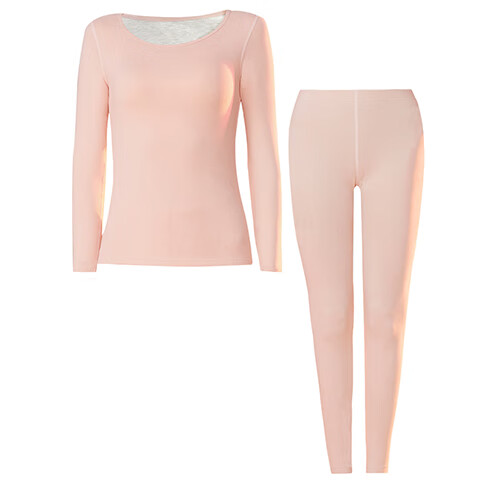 Ordifen Cashmere Thermal Underwear for Women, Autumn Top And Bottom, Lightweight Warmth, Autumn And Winter Couple's Anti-Static Base Layer Set, Pink M