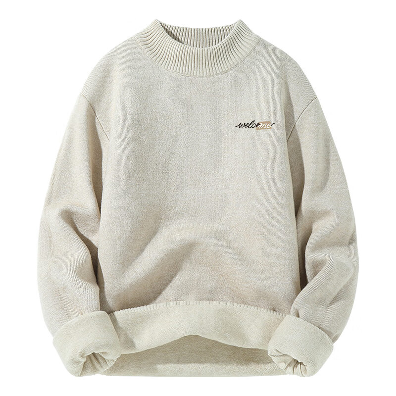 Baleno Men's Loose-Fit Snake Year Sweater for Autumn and Winter, Warm Knitted Sweater with Windproof and Temperature-Locking Features, Ideal for Students, Red Inner Wear