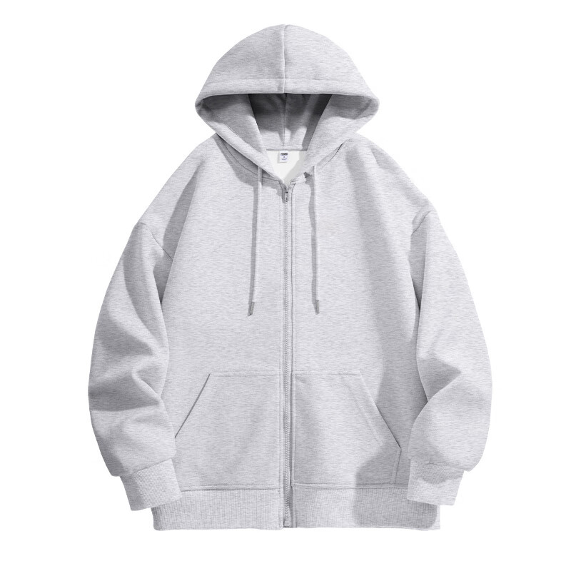 Baleno Double-Sided Cotton Zipper Hoodie Women Autumn New Loose Gray Youthful Casual Cardigan Jacket Top