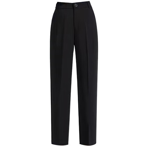 LangSha Casual Pants for Women, Spring And Summer Nine-Tenths Dress Pants, Black Harem Pants, Loose High-Waist Work Straight-Leg Trousers for Wome