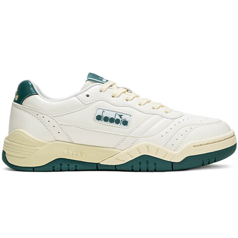 Diadora Men's And Women's Low-Top Breathable Casual Shoes ACTION, Ice Mountain White/Island Green/Cream Yellow, Size 38