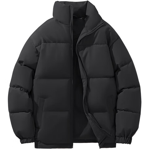 Baleno Men's Winter Cotton Jacket Stand Collar Simple Versatile Couple Puffer Coat Solid Color Warm Windproof Fleece American Style Outerwear