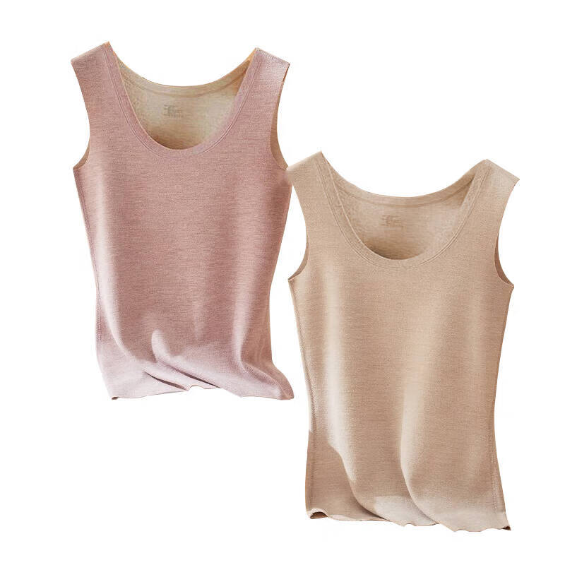 BOPRUIEY Women's Warm Vest Wool and Silk Seamless Fleece Quick Warmth Thermal Close-Fitting Underwear
