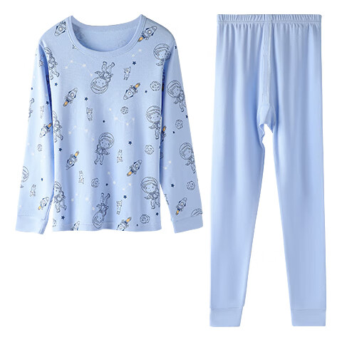 Hodo Children's Thermal Underwear Pure Cotton Girls Comfortable Soft Skin-friendly Antibacterial Mite-proof Long Sleeve Crew Neck Autumn Top and Bottom Set