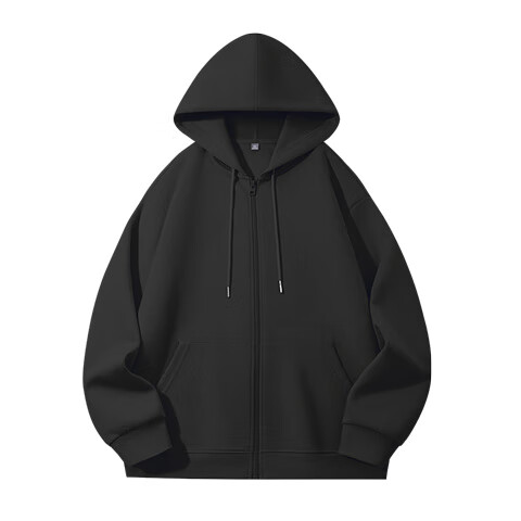 Jeanswest JEANSWEST Men's Fleece-Lined Jacket Autumn Winter Simple Casual Versatile Men's Hoodie Cardigan Fashion Men's Top