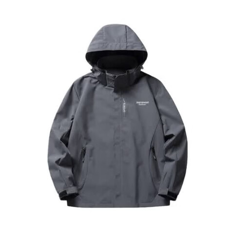 JEANSWEST OUTDOOR Men's Jacket, Spring And Autumn Outerwear, Hooded Windbreaker, Trendy Outdoor Loose-Fitting Mountaineering Suit, Couple Style, Navy Blue, L