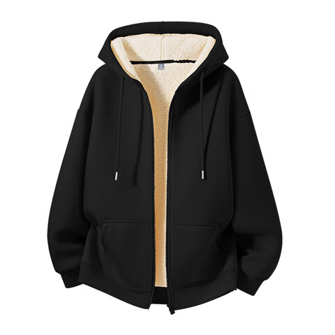 Jeanswest Men's Winter Thickened Warm Lamb Fleece Cardigan Casual Comfortable Jacket