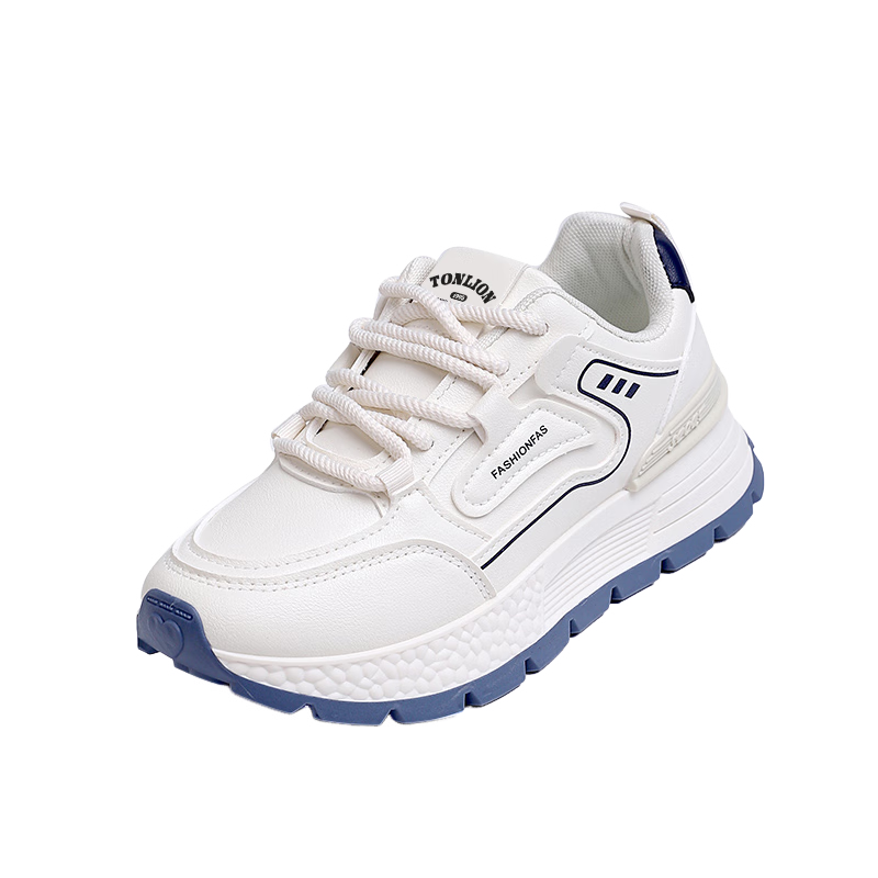 TonLion Women's Autumn Winter Thick Sole Sports Shoes Elevated Dad Sneakers Casual White Shoes Light Blue Size 38