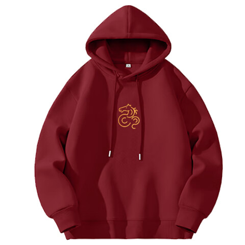 Baleno Men's Hooded Sweatshirt Spring Year of the Horse New Trend Long Sleeve Jacket Red Couple's New Year Outfit