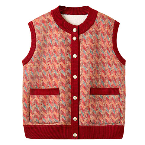 Fengxiao Women's Autumn Winter Fleece Vest Jacket 2025 New Middle-aged and Elderly Grandma Sleeveless Coat