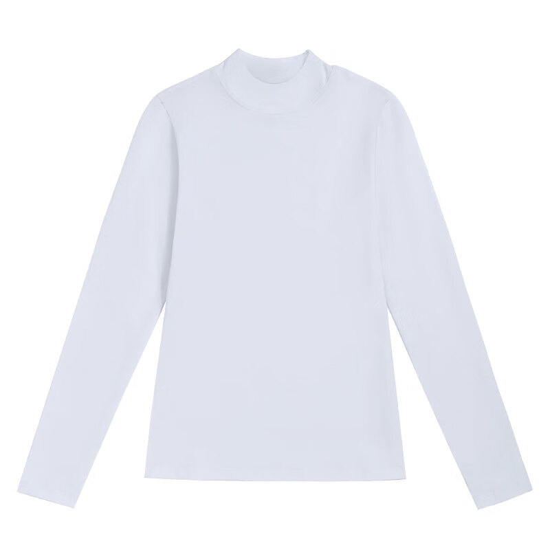 Woodpecker Women's Long Sleeve T-Shirt Autumn Pure Cotton Slim Fit White L