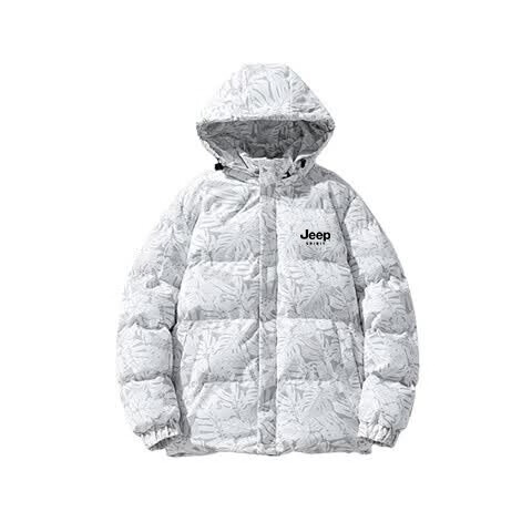 JEEP SPIRIT Men's Hooded Cotton Jacket Autumn Winter New Solid Color Thickened Windproof Coat Black 5XL