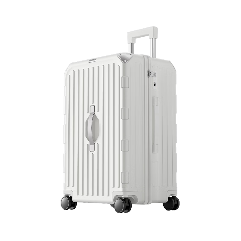 HLA Large Capacity Suitcase with Wheels, Password Lock, Business Travel Luggage for Men, Ivory White, 30 Inches