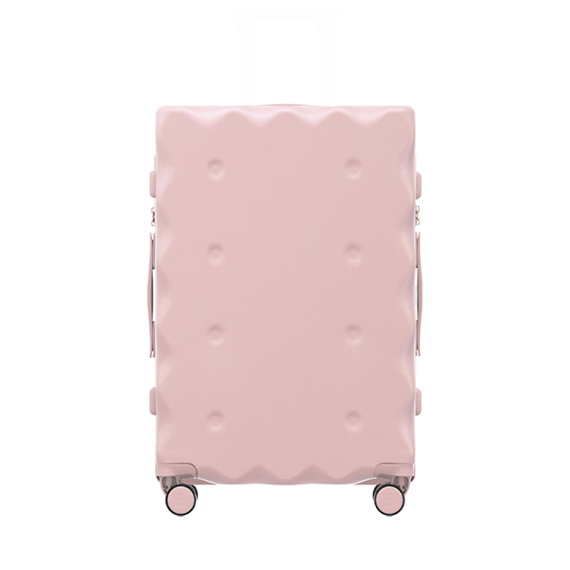 HLA Biscuit Style Luggage, Large Capacity Suitcase with Wheels for Women And Men, Travel Password Lock, Check-In Suitcase, Strawberry Pink, 24 Inches
