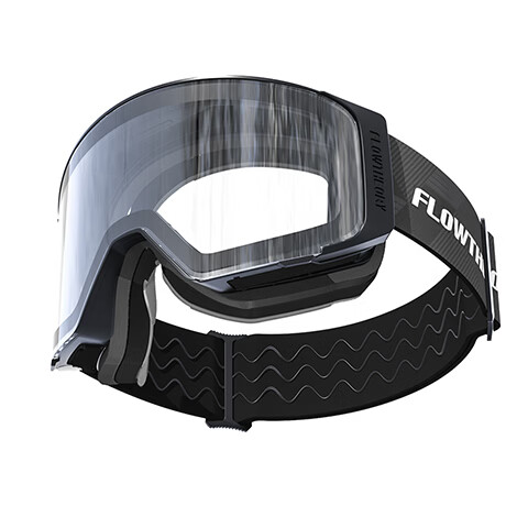 Flow Theory Magnetic Flip-Up Anti-Fog Ski Goggles for Men And Women, Suitable for Single And Double Board Skiing, with Photochromic Lenses for Myopia Protection, Obsidian Black