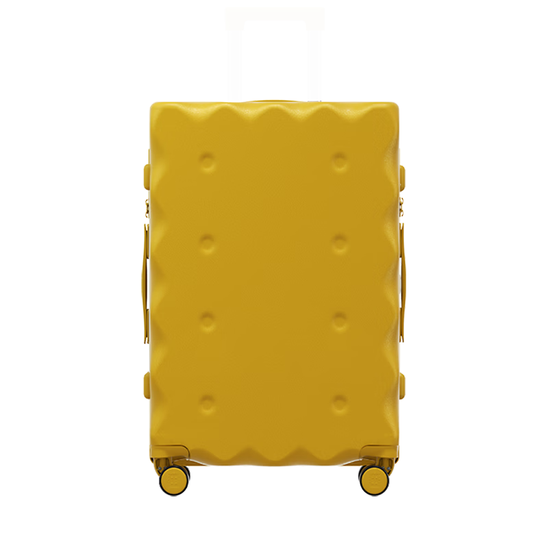 HLA Biscuit Style Luggage, Large Capacity Suitcase for Women And Men, Travel Password Lock Suitcase for Check-In, Cheese Yellow, 24 Inches