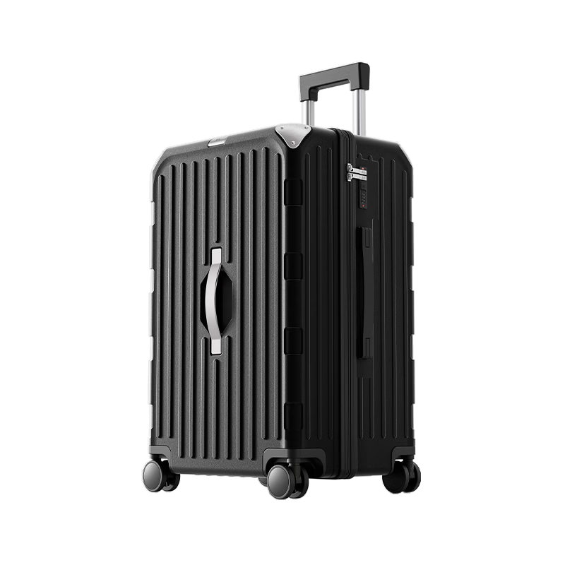 HLA Large Capacity Suitcase with Wheels, Password Lock, Business Travel Luggage for Men, Obsidian Black, 29 Inches