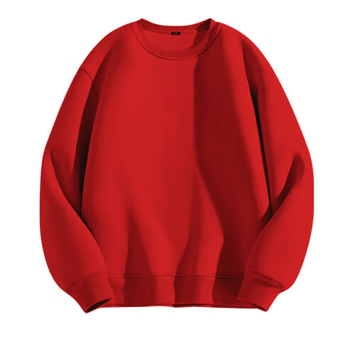 Jeanswest Women's Red Hoodie Autumn Winter 2026 Year of the Horse Loose Solid Color Fleece Lined Pullover