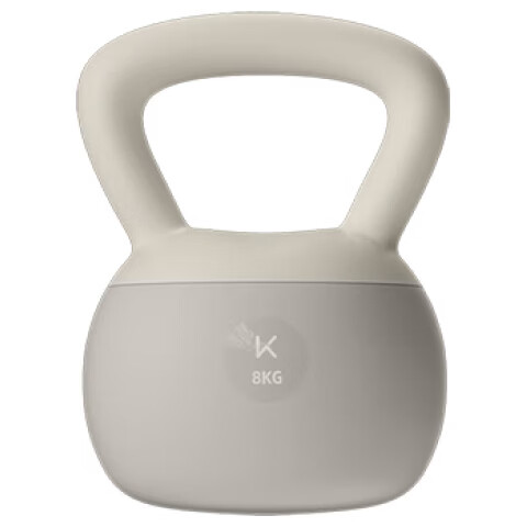 Keep Rubber Kettlebell for Men And Women, Home Fitness Dumbbell for Arm Exercises, Glute Training And Body Shaping, JINGDONG Exclusive, Off-White Color/8KG
