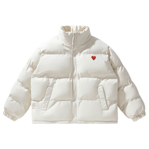 Chaersitaoxin [Wang Churan's Choice] Unisex Couple Matching Winter Thick Cotton Jacket Puffer Coat, Black, Size L