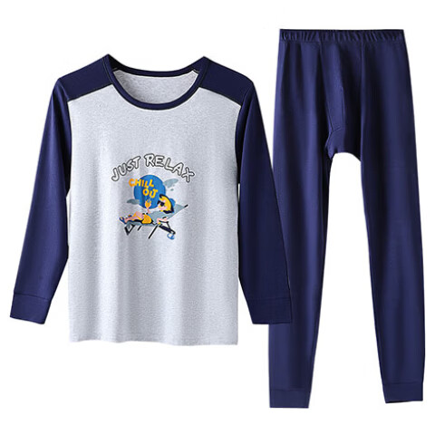 LangSha Boys' Plus Size Thermal Underwear Set Autumn Cotton Long Johns for Big Boys and Teenagers