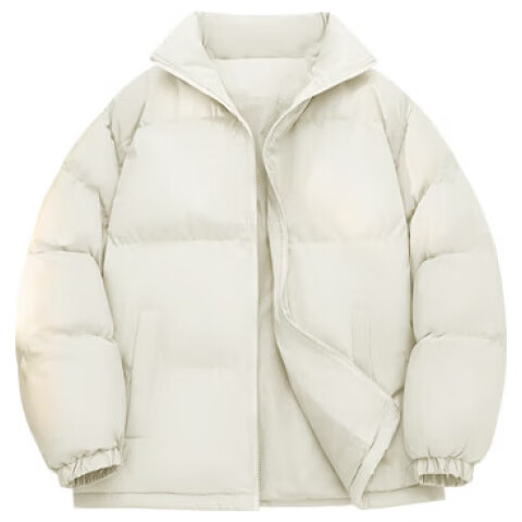 Jeanswest Men's 2025 New Thickened Stand Collar Puffer Jacket Winter Fleece Lined Warm Cotton Coat