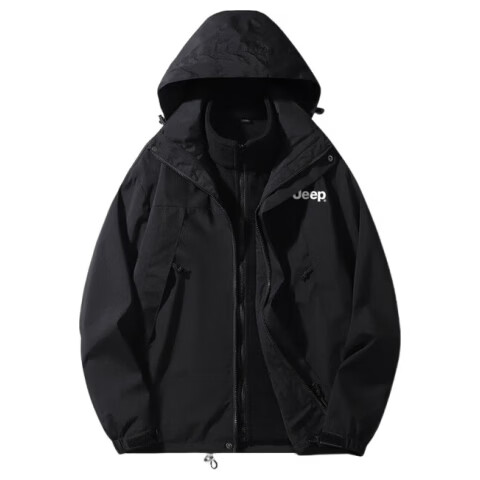 JEEP Three-In Windproof Mountaineering Jacket for Men, Spring And Autumn Outdoor Two-Piece Set