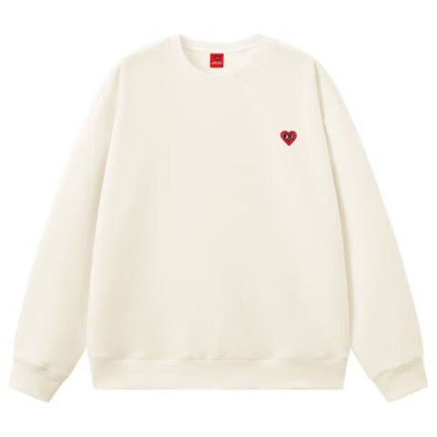 Chaersitaoxin [Bailu & Wang Churan Same Style] Sweatshirt Unisex Couple Heart Embroidery Base Layer, Pink, Size L