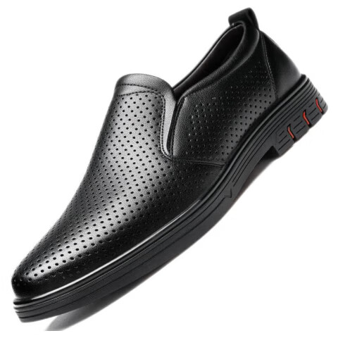CARTELO British Business Casual Leather Shoes, Soft Sole, Breathable Upper, Slip-On Loafers for Men, Style 9899, Black, Size 42