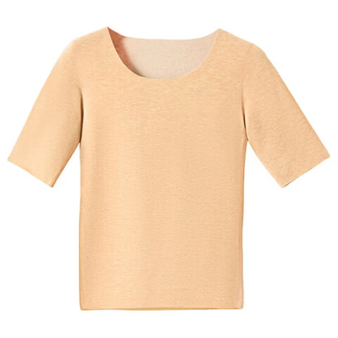 Caiyue Women's Warm Short Sleeve Wool and Silk Seamless Thermal Fleece Vest Five-Point and Seven-Point Sleeve Base Shirt