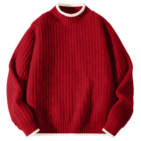 PEPCO Girls' Sweater Winter 2025 New Colorblock Warm Knit Top Kids Wool Base Layer