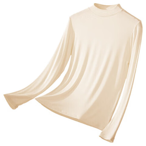 Urban Beauty Camellia Moisturizing Semi-Turtleneck Fleece-Lined Long Sleeve Base Layer Top for Women Autumn Winter High Elastic Soft Inner Wear