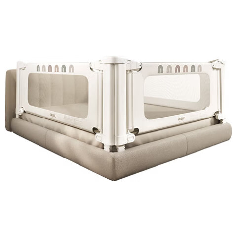 Beiyi Baby Crib Bumper Guard, Anti-Fall Protective Bed Rail, No-Drill Three-Sided 1.8×2m