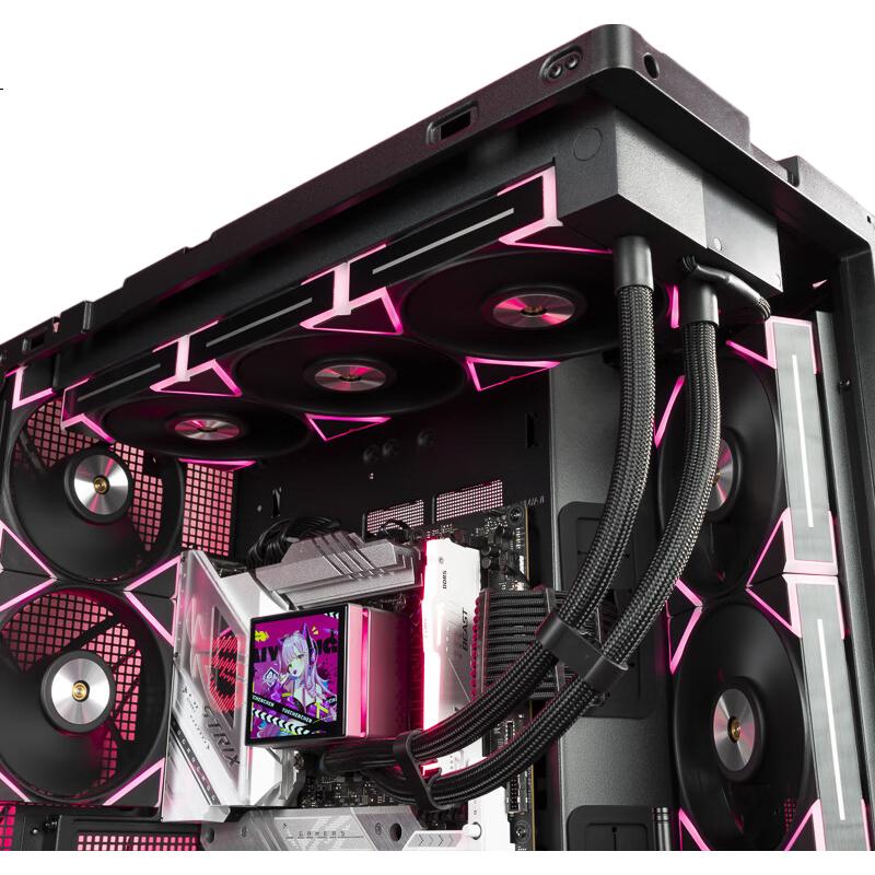Aigo Starlight S12 Black Straight Blade Single ARGB Light Effect, 5V 3-Pin Synchronized Lighting, Magnetic Building Block Case Fan 12CM
