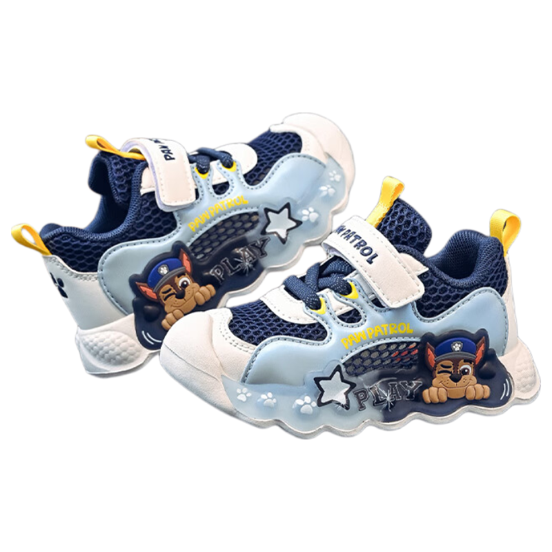 PAW PATROL Casual Shoes, Large Mesh Breathable, Summer New Style Children's Sneakers, Lightweight Comfortable Soft-Soled Versatile Light-Up Walking Shoes