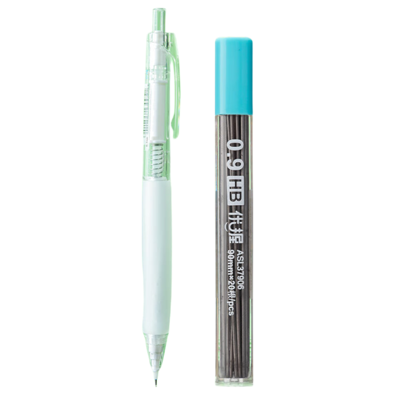 M&G Stationery Children's Mechanical Pencil, 0.9mm/HB Writing And Drawing Two-In Set, Continuous Refill Automatic Pencil, 1 Piece + 1 Tube HB Lead, AMPJ4907A-ZZ