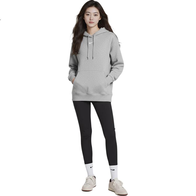 NIKE Women's Sportswear, Winter Hooded Fleece-Lined Loose Fit, DQ5861-063, Dark Gray, M