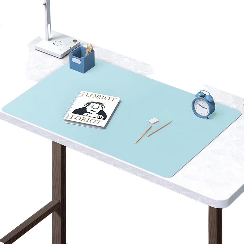BUBM Negative Ion Silicone Desk Pad Large Writing Mat Mouse Pad for Students Children Study Office Desk Pad Eco-Friendly Mouse Pad Computer Keyboard Mat 90*45cm Sky Blue