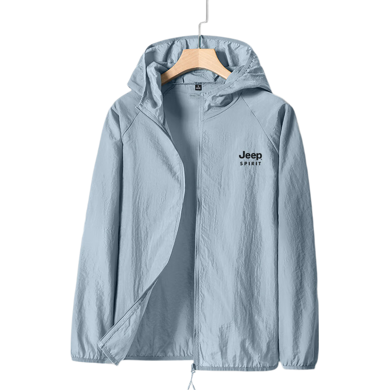 JEEP SPIRIT Men's Summer Ice Silk Thin Breathable Sun Protection Jacket Outdoor Sports Casual Fishing Coat