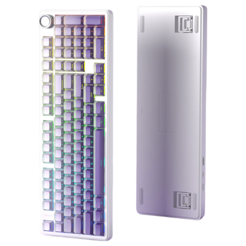 AULA F99Pro Wireless Customizable Mechanical Keyboard Gasket Structure 99-Key Hot-Swappable Wired Bluetooth Tri-Mode Office Gaming Purple Crystal Lighthouse Strawberry Mint Switches