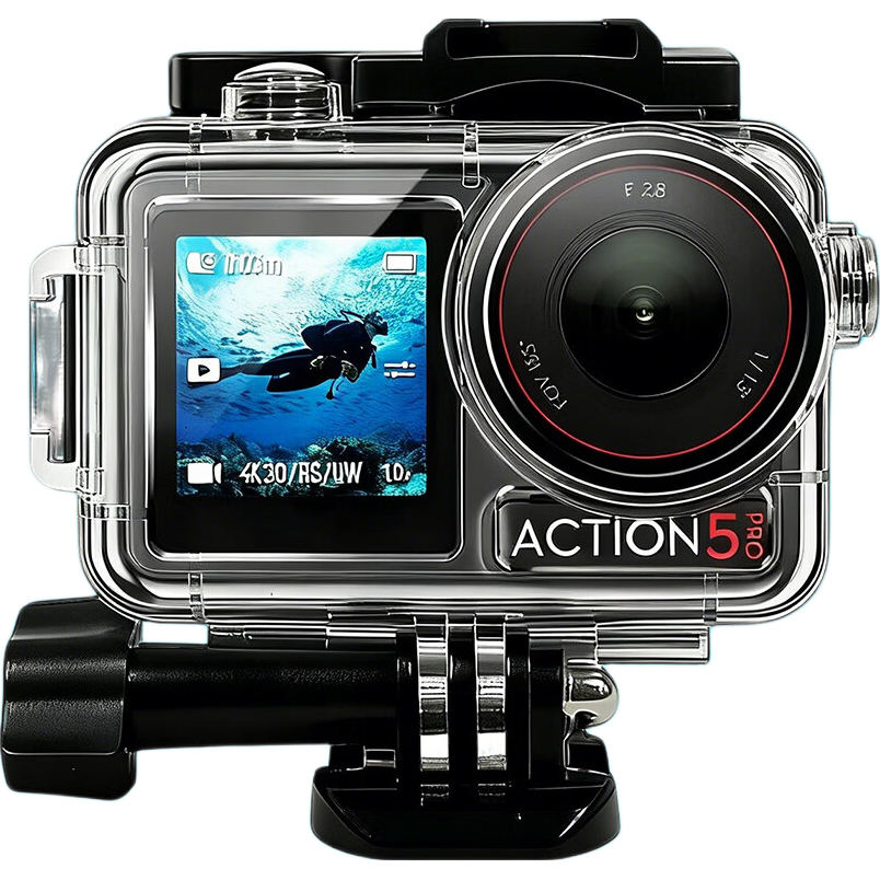 Shili Fan Waterproof Case for DJI Action 5 Pro Diving Case Action 4 Diving Accessories Kit High Transparency Protective Cover Sports Camera Accessories