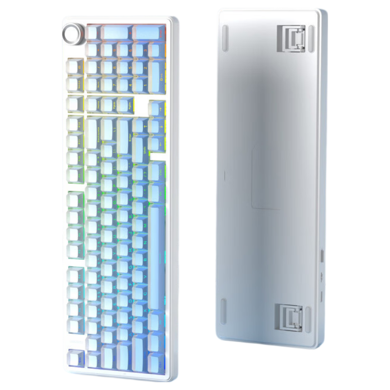 AULA F99Pro Wireless Customizable Mechanical Keyboard Gasket Structure 99-Key Hot-Swappable Wired Bluetooth Tri-Mode Office Gaming Ice Blue Lighthouse Strawberry Mint Switches