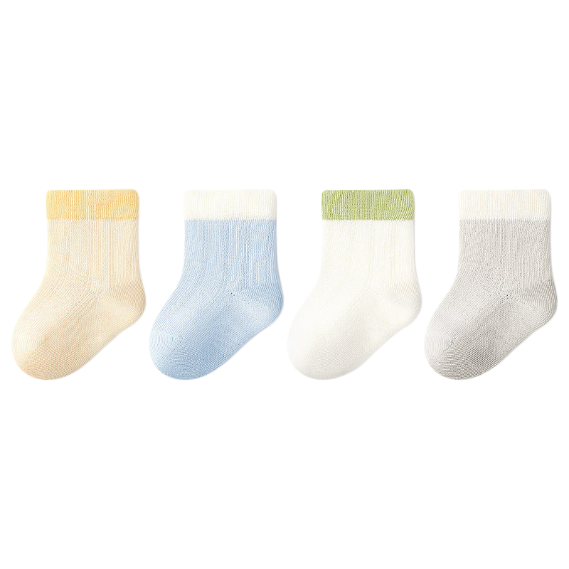 Niduoxiong Children's Socks, Size 10A, Baby Summer Thin Breathable 100% Cotton Socks, Seamless Infant Socks, Breathable Large Mesh Socks
